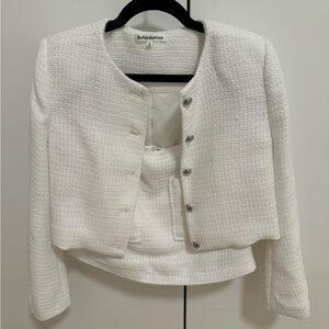 Reformation White Skirt & Jacket Set